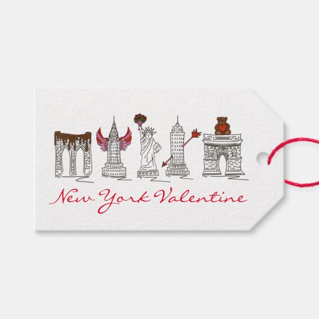 New York City Valentine NYC Sehenswürdigkeiten Ges Geschenkanhänger (Vorderseite (Horizontal))