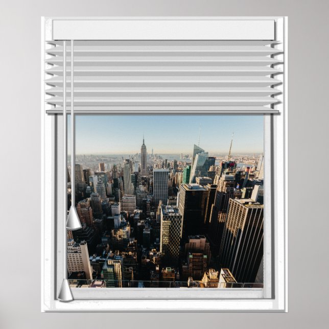 New York City View Fake mit Blinds Poster (Vorne)