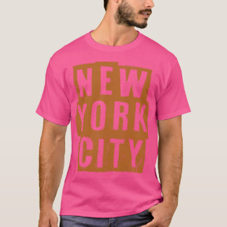 New York City Vintag Dark Gold Text T-Shirt