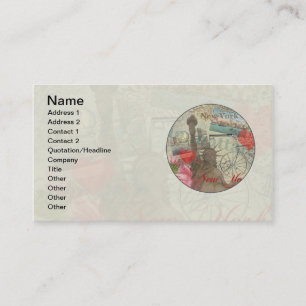 New York City Vintag Liberty Skyline Symbol Art Visitenkarte