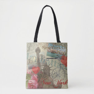New York City Vintage Liberty Skyline Symbol Kunst