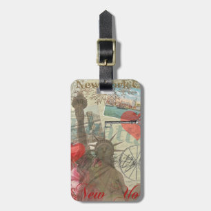 New York City Vintage Liberty Skyline Symbol Kunst Gepäckanhänger