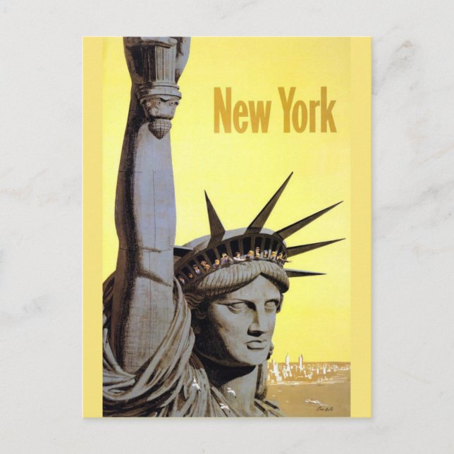 New York City Vintage Reise Postkarte (Vorderseite)
