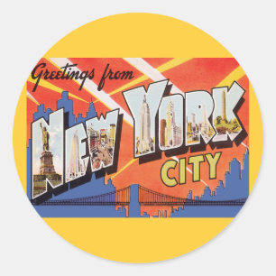 New York City Vintage-Reise Runder Aufkleber