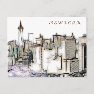 New York City Vintage Stein Kunst Postkarte