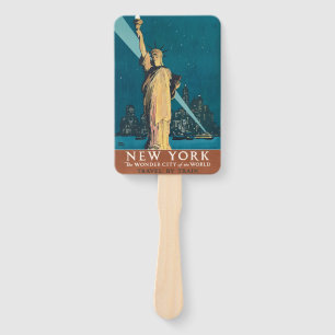 New York City Vintage Travel Liberty Skyline Fächer