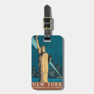 New York City Vintage Travel Liberty Skyline Gepäckanhänger
