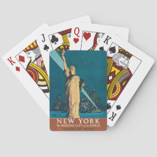 New York City Vintage Travel Liberty Skyline Spielkarten