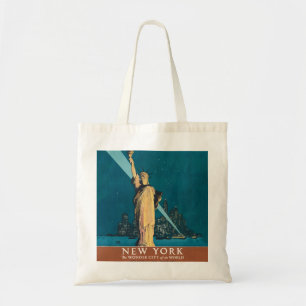 New York City Vintage Travel Liberty Skyline Tragetasche