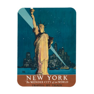 New York City Vintage Travel Poster Tasche Magnet