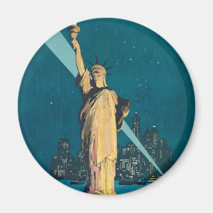New York City Vintage Travel Poster Tasche Magnet