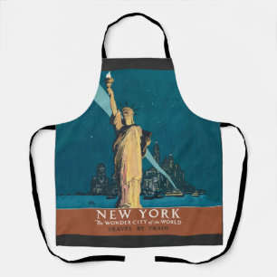 New York City Vintage Travel Poster Tasche Schürze