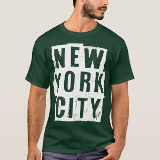 New York City Vintage Weißer Text T-Shirt