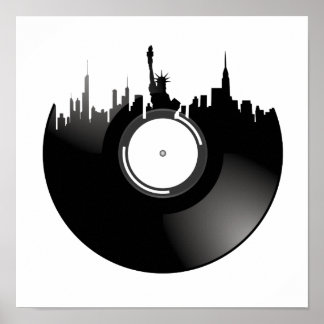 New York City Vinyl Record Poster