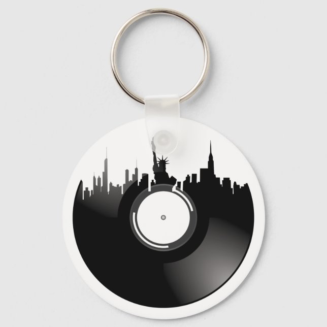 New York City Vinyl Record Schlüsselanhänger (Vorderseite)