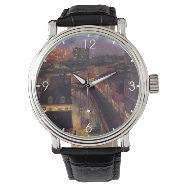 New York City von Greenwich Village (NYC) Armbanduhr (Vorderseite)