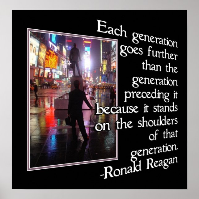 NEW YORK CITY W/REAGAN QUOTE - GERAHMTER DRUCKSTRE POSTER (Vorne)
