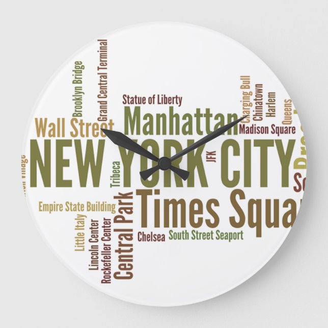 NEW YORK CITY Wall Clock Große Wanduhr (Vorderseite)