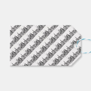 New York City Wasserfarbe schwarz NYC vintage  Geschenkanhänger