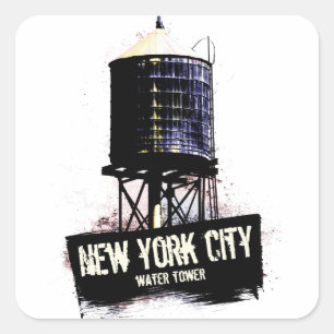 New York City Water Tower Quadratischer Aufkleber