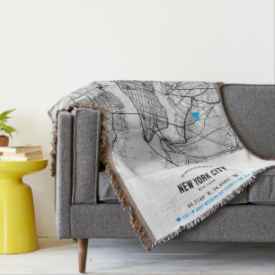 New York City Wedding Anniversary Location Marker Decke