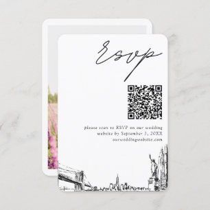 New York City Wedding Modern UAWG QR Code Begleitkarte