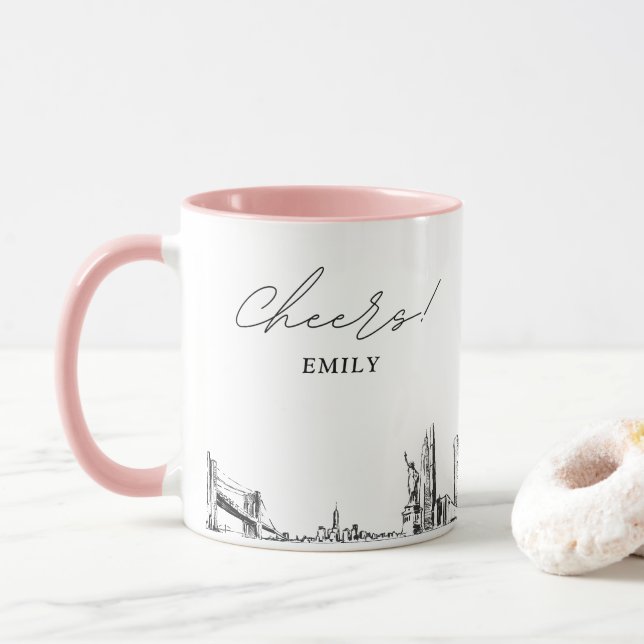 New York City Wedding Personalisiert Coffee Tasse (Mit Donut)