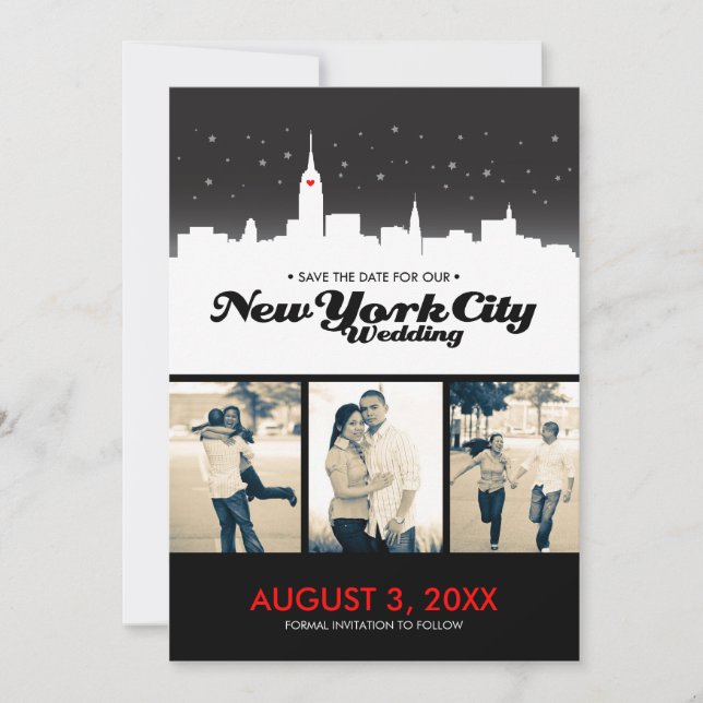 New York City Wedding Rettete-the-date Save The Date (Vorderseite)