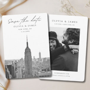 New York City Wedding Save the Date Black & White Einladung