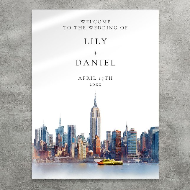 New York City Wedding Welcome Sign Poster (New York City Wedding Welcome Sign)