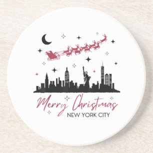 New York City Weihnachtsreise, Frohe Weihnachten N Getränkeuntersetzer