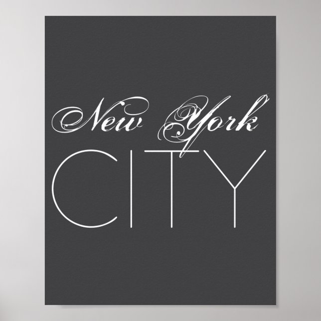 New York City Weißer Text Izable  Poster (Vorne)
