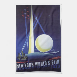 New York City World's Fair 1939, Vintage Reise Geschirrtuch