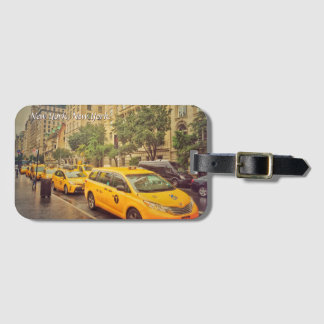 New York City Yellow Cabs on Street Gepäckanhänger