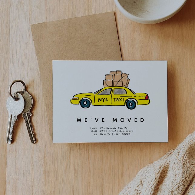 New York City Yellow Taxi Moving Ankündigungen (New York City Bright Yellow Taxi Moving Announcement Cards)
