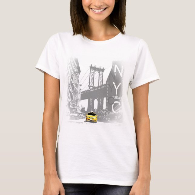 New York City Yellow Taxi Pop Art T-Shirt (Vorderseite)
