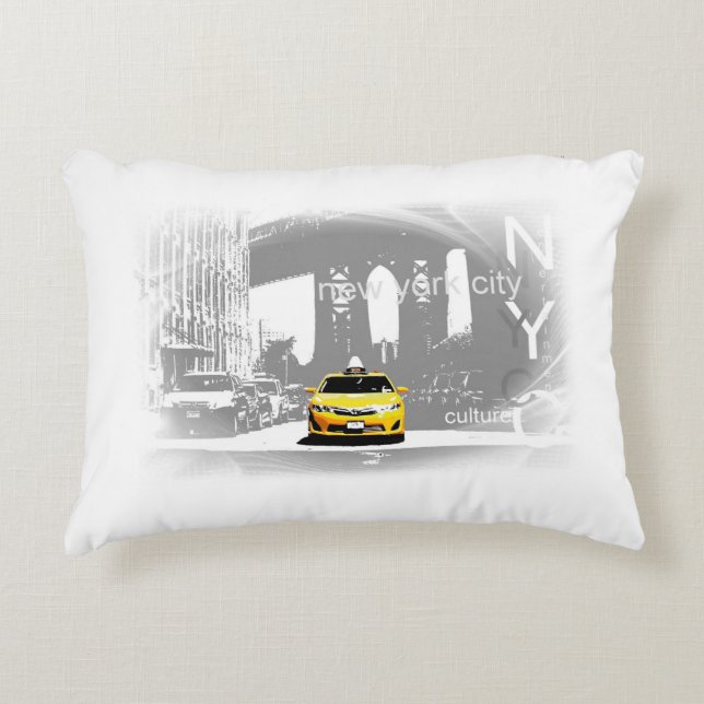 New York City Yellow Taxi Pop Art Zierkissen (Vorderseite)