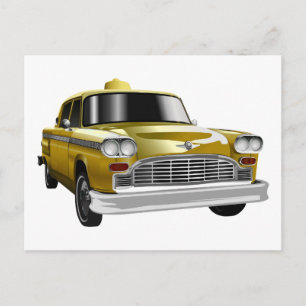 New York City Yellow Vintag Cab Postkarte