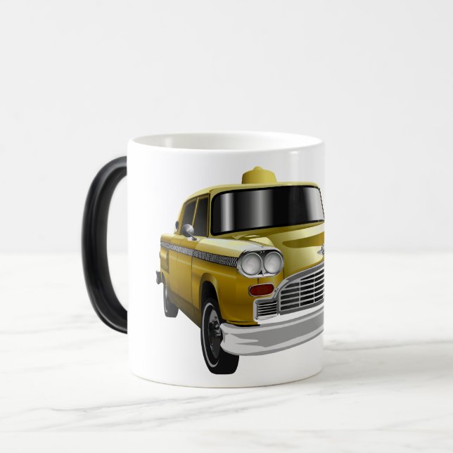 New York City Yellow Vintag Cab Verwandlungstasse (Vorderseite Links)