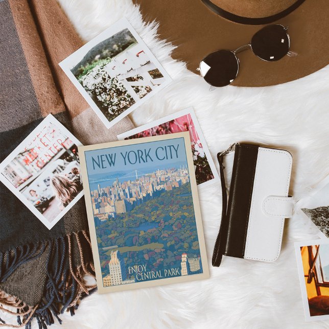 New York City | Zentralpark Postkarte (Postcard on bed)