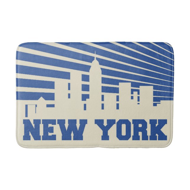 New- York Cityblau Badematte (Vorderseite)