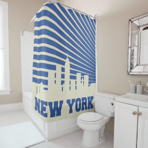 New- York Cityblau Duschvorhang