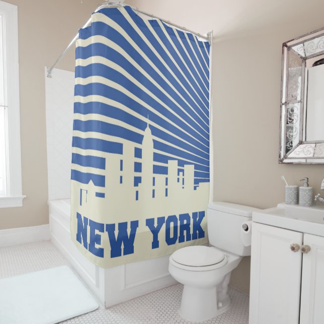 New- York Cityblau Duschvorhang (Beispiel)