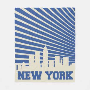 New- York Cityblau Fleecedecke