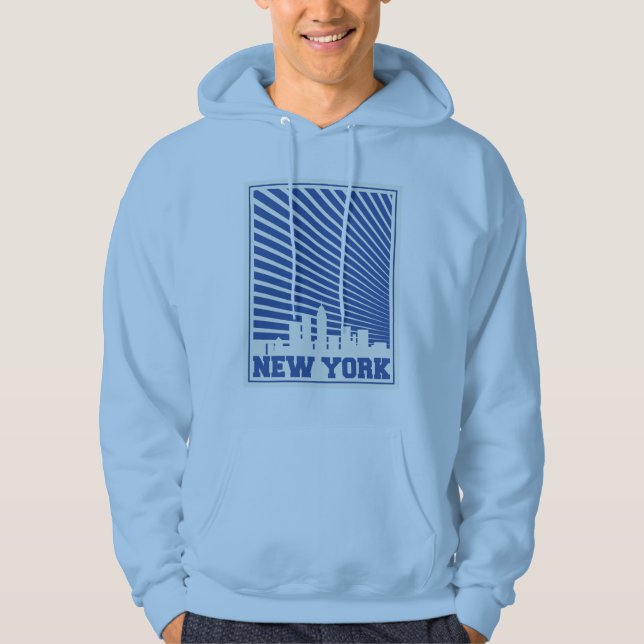 New- York Cityblau Hoodie (Vorderseite)