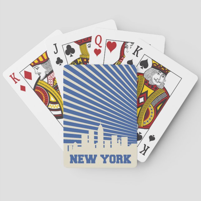 New- York Cityblau Spielkarten (Rückseite)