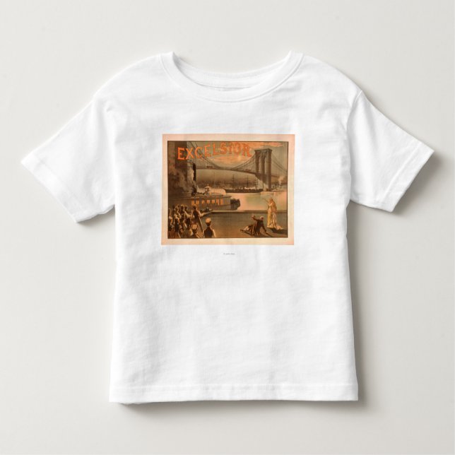 New- York CityBrooklyn-Brücke "Hobelspäne " Kleinkind T-shirt (Vorderseite)
