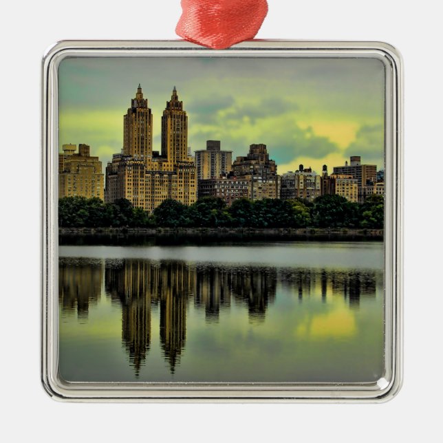 New- York CityCentral Park-Skyline Silbernes Ornament (Vorne)