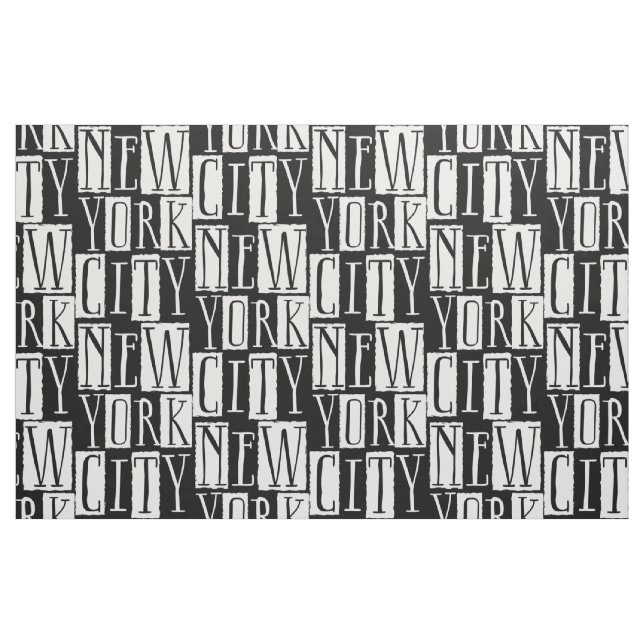 New York Cityelegantes Schwarzweiss-Muster Stoff (Fat Quarter (45,7 x 55,9 cm))