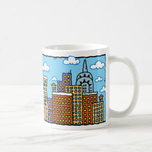 New- York CityfarbCartoonskyline-Tasse Kaffeetasse
